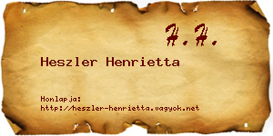 Heszler Henrietta névjegykártya