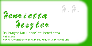 henrietta heszler business card